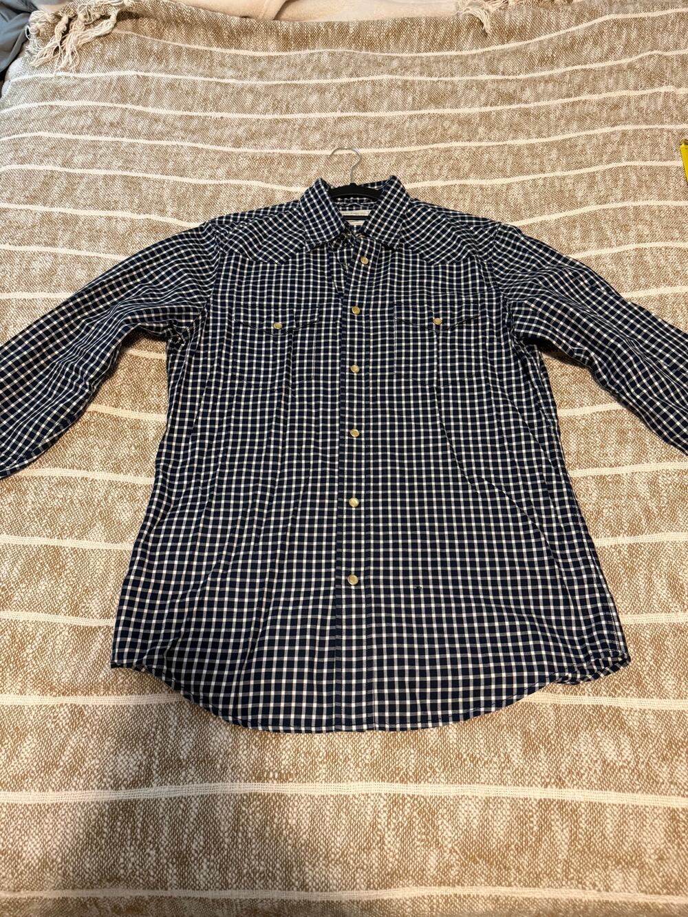 Express X2 Men's Modern Fit Plaid Snap closure Shirt